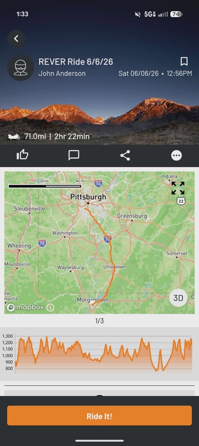 June 6th Ride Map — 